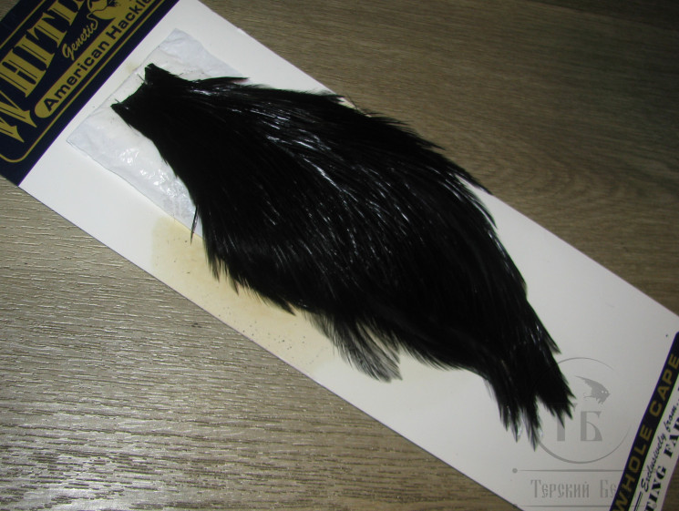 Скальп петуха Whiting American rooster cape Black ( покраска Терский Берег)
