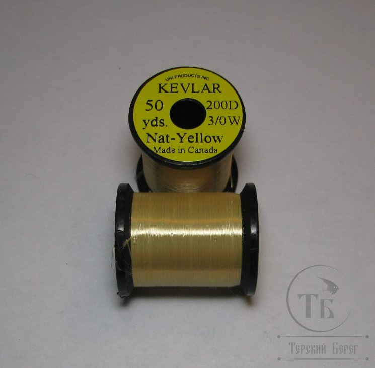 Монтажная нить UNI 3/0 kevlar thread 50 yds nat-yellow