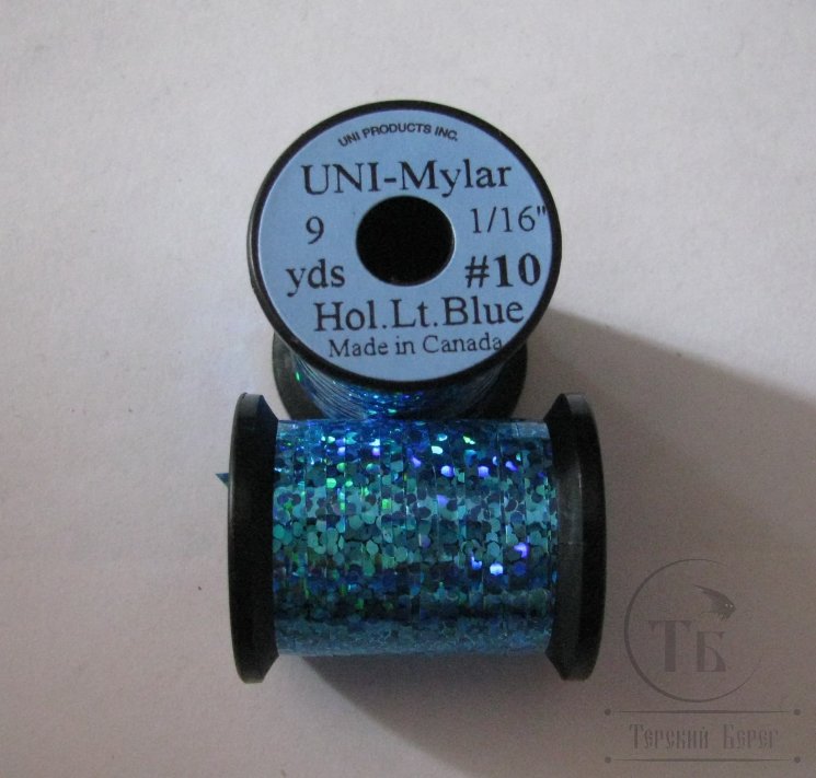 Плоский люрекс UNI Mylar 9 yds 1/16 # 10 Hol Lt Blue