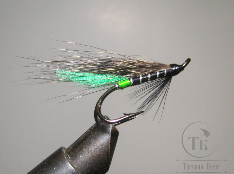 Муха лососевая на двойнике Grizzly Monkey ( 2 ) Green Butt GRM DL71 № 4