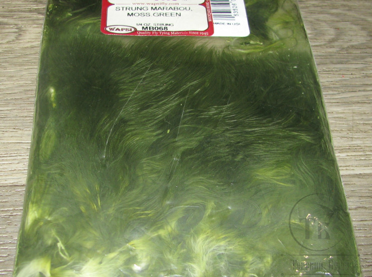 Мягкие пуховые перья Marabou Strung 1/4 OZ Moss Green ( Metz , Wapsi )