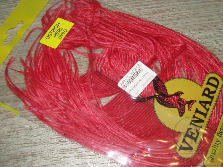 Часть крупного пера страуса Ostridge Herl Red Veniard