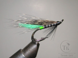 Муха лососевая на двойнике Grizzly Monkey ( 3 ) Green Butt GRM DL71 № 6