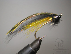 Муха лососевая на одинарном крючке ( 12 ) "Golden Killer Variant"  Kumho Salmon Gold № 2/0