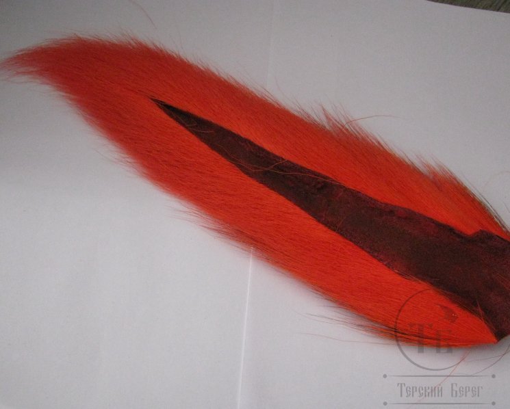 Хвост оленя большой флюр огненно оранжевый / Bucktail Large Fl. Fire Orange