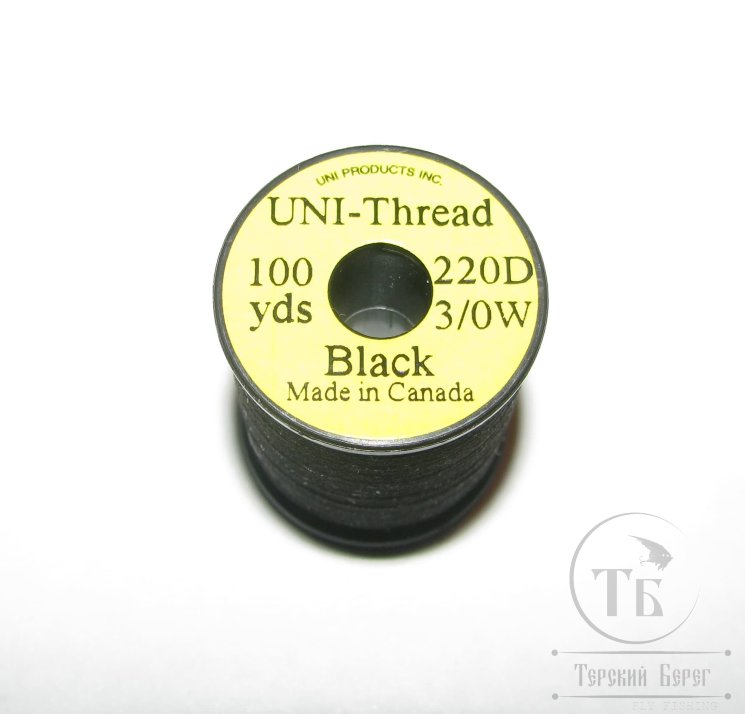 Монтажная нить UNI THREAD 3/0 Black 100 yds