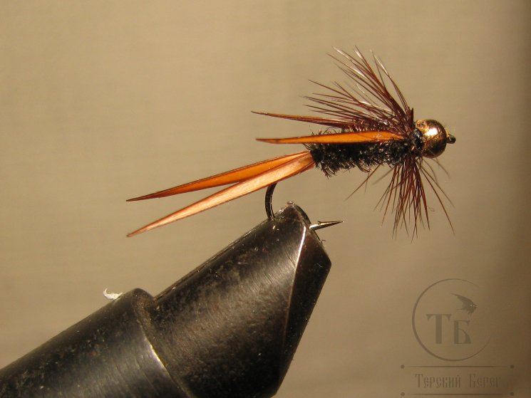 Муха нимфа Biot ( 69 ) Prince CH nymph Peacock Cinnamon крючок № 12