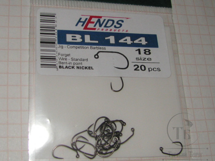 Крючок безбородый джиговый Hends Jig BL 144 № 18 ( 20 шт )