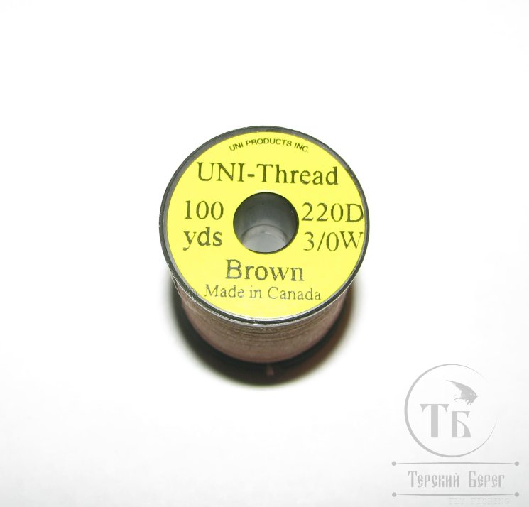 Монтажная нить UNI THREAD 3/0 Brown 100 yds