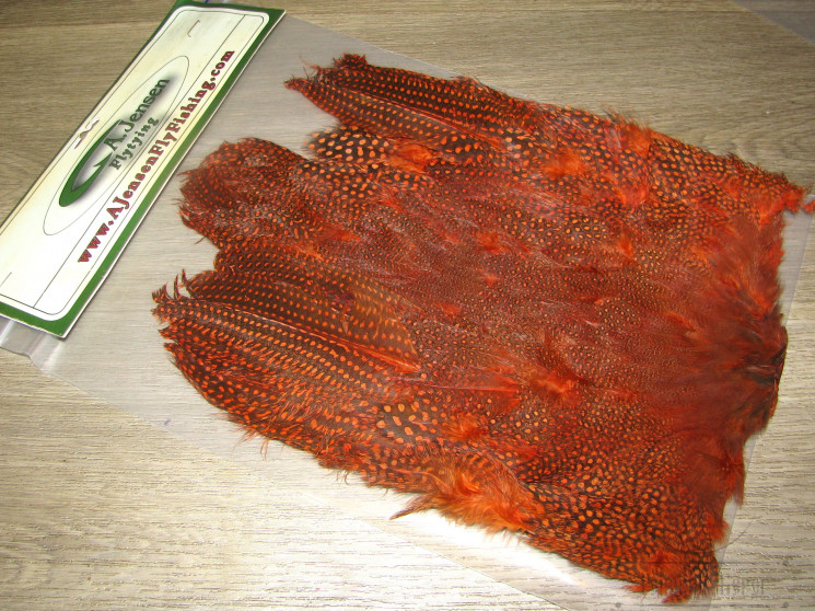 Шкура цесарки Guinea Fowl Skin Orange Jensen