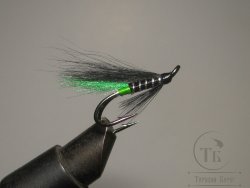 Муха лососевая на двойнике Monkey "Летняя" ( 12 ) Green Butt Monkey Wing GT Var. DL71 № 8