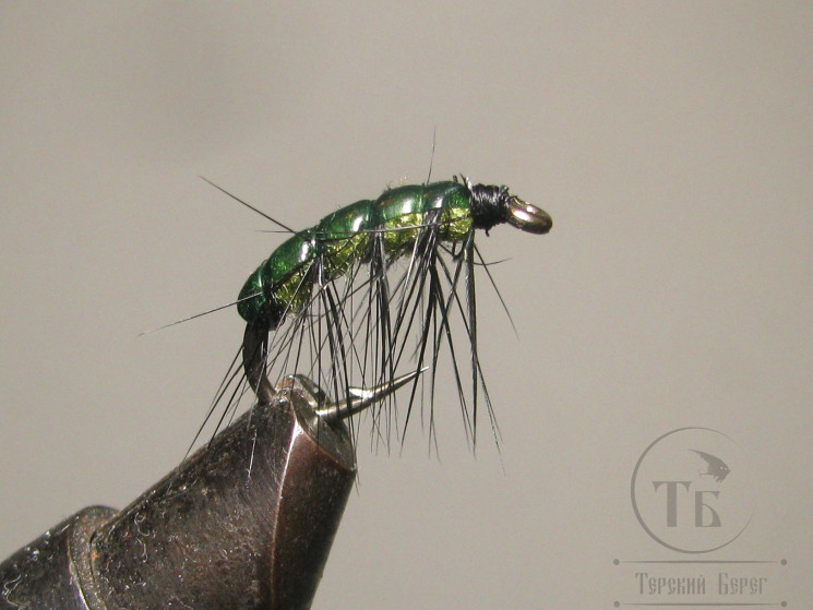 Муха Simple Scud ( 2 ) Бокоплав SSC ( Dk. Olive ) крючок Скуд 6 