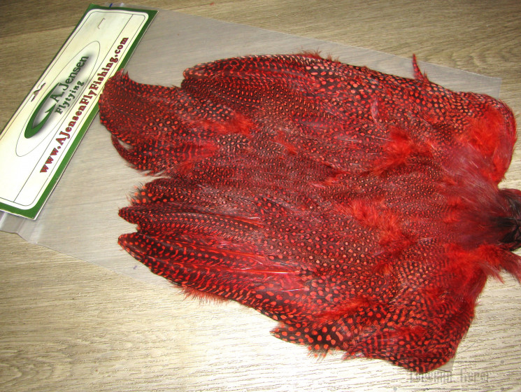 Шкура цесарки Guinea Fowl Skin Red Jensen