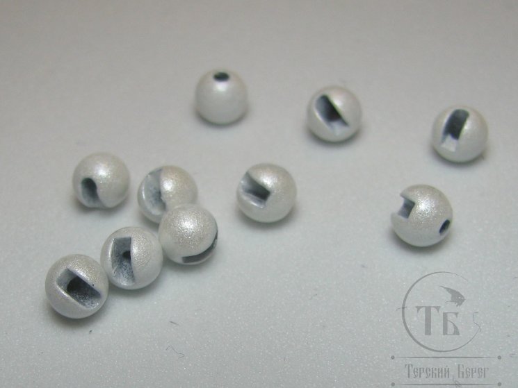 Вольфрамовый шарик с прорезью D 3,8 Pearl White  (10 шт)