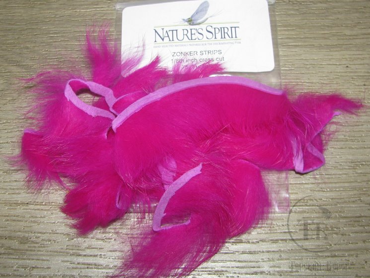 зонкер кролика crosscut strips (нарезка поперек шкуры) 1/8 Fucsia N. Spirit