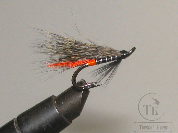 Муха лососевая на двойнике Grizzly Monkey ( 6 ) Orange Butt GRM DL71 № 4