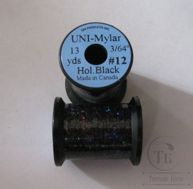 Плоский люрекс UNI Mylar 13 yds 3/64 # 12 Hol Black