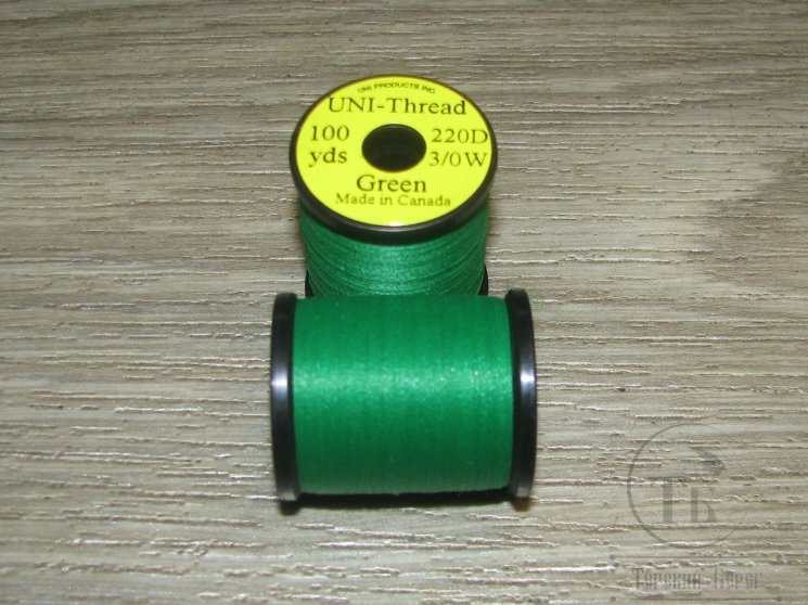 Монтажная нить UNI THREAD 3/0 Green 100 yds