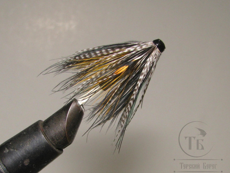 Муха лососёвая Spey Tube ( 9 ) Black Teal Var. пластиковая трубка 1,0 дюйм