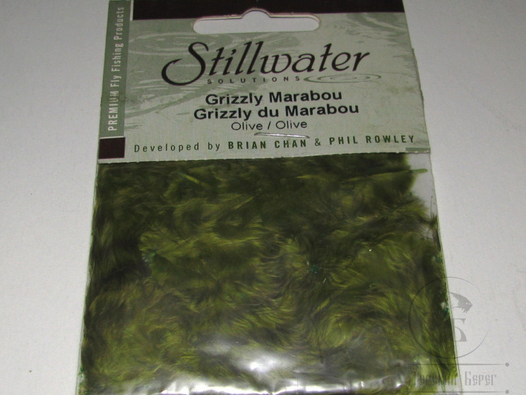 Перья Гризли Марабу Grizzly Marabou Olive Stillwater