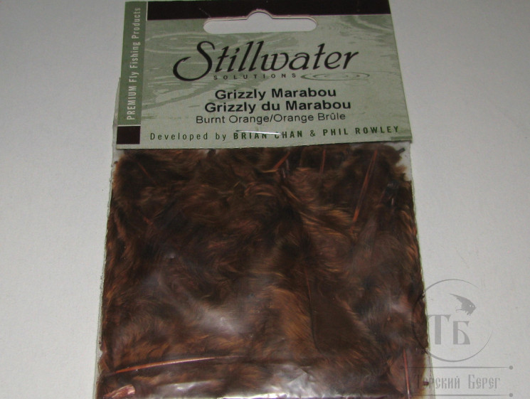 Перья Гризли Марабу Grizzly Marabou Burnt Orange Stillwater