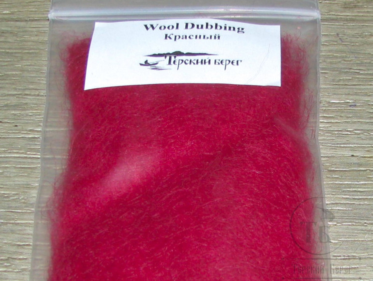 Натуральный даббинг красный Wool Dubbing Red