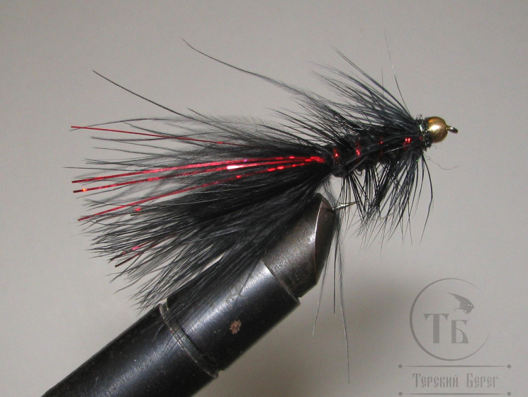 Муха Woolly Bugger Black / Чёрный № 8