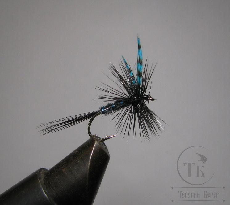Муха сухая Dry fly Adams 28B " Adams Blue "крючок № 16 ( Kumho )