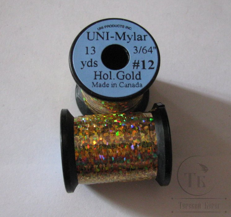 Плоский люрекс UNI Mylar 13 yds 3/64 # 12 Hol Gold