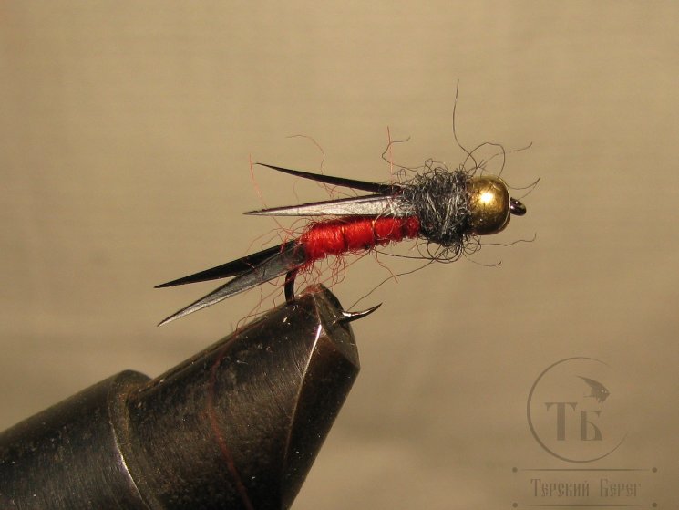 Муха нимфа Biot ( 1 ) Prince GH nymph Black / Red крючок № 12