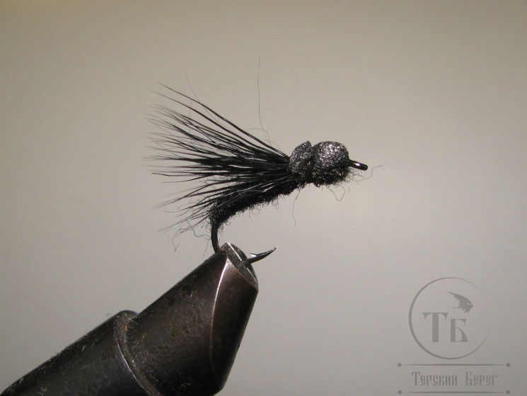 Муха Caddis Foam ( 3 ) Black кр. № 14