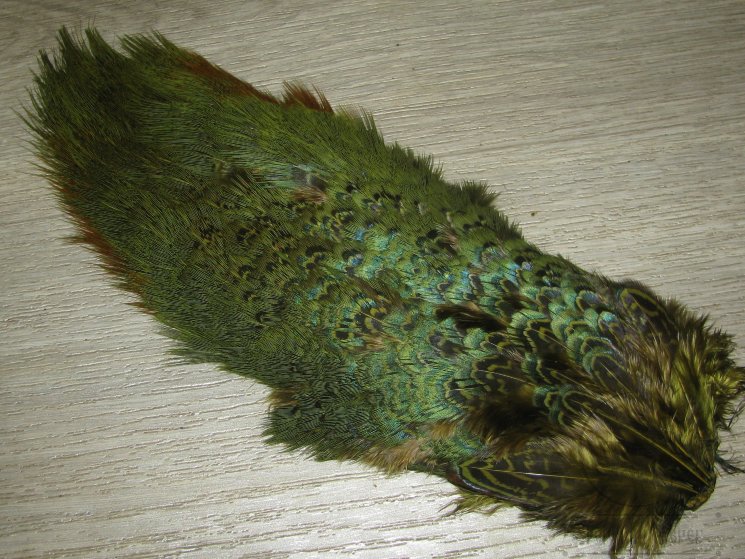 Перья крупа охотничьего фазана Ringneck Rump Patch Olive Wapsi