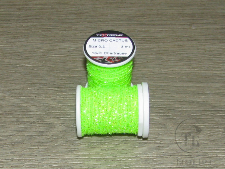 Микро кактусовая синель на катушке Micro Сactus Chenelle SMCA  0,8 Fl Chartreuse Textreme