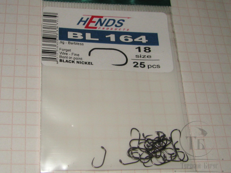 Крючок безбородый джиговый Hends Jig BL 164 № 18 ( 25 шт )