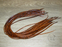 Перо Dry Fly (для сухих мух) 10 шт гризли коричневый , крючки № 18