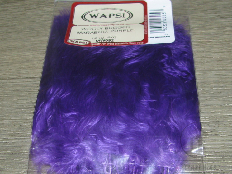Мягкие пуховые перья Marabou Woоly Bugger 1/8 OZ Purple  Wapsi