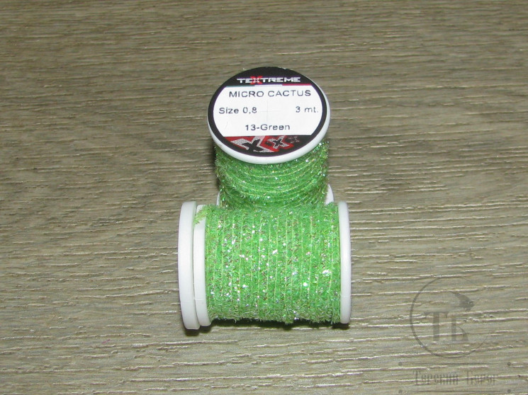  Микро кактусовая синель на катушке Micro Сactus Chenelle SMCA  0,8 Green Textreme