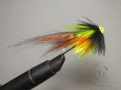 Муха лососёвая Turbo Awesome Possum ( 5 ) Greenhighlander T 6,0 mm. 6 sm. ( кегля латунь 3/4 )