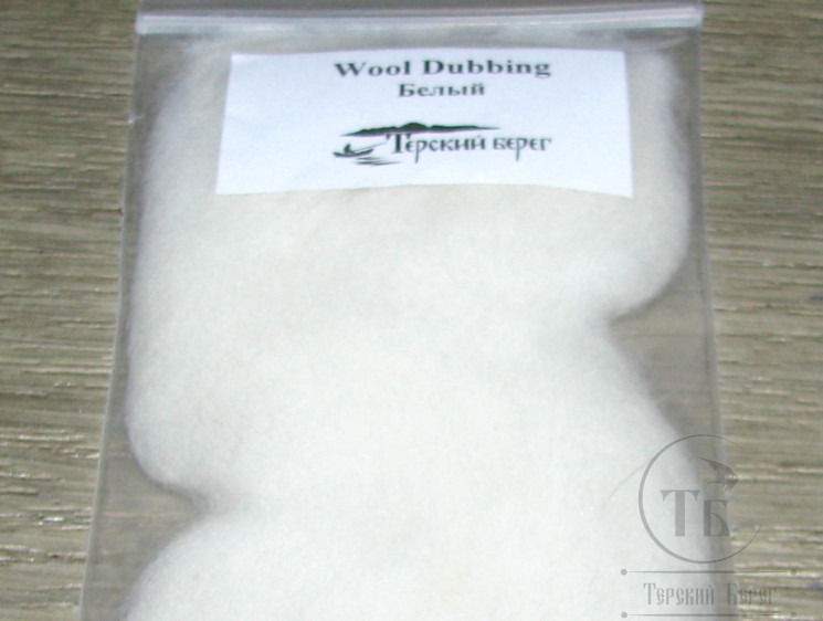 Натуральный даббинг белый Wool Dubbing White