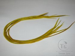 Перо из седла петуха отборное ( 1 шт ) баджер желтый  / Badger Yellow