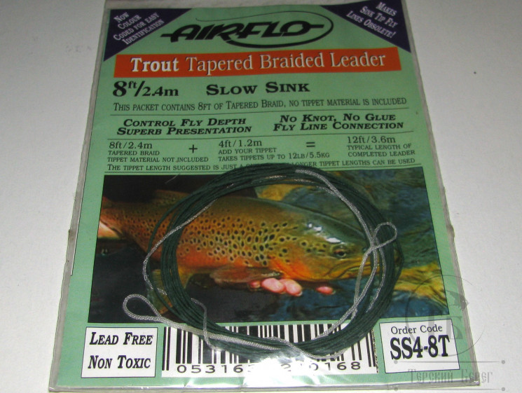 Полилидер 8 ft ( 2.4 m ) Polyleader Trout 12 lb (5.4 kg) Slow Sink SS4-8T Airflo