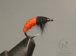 Муха Simple Scud ( 30 A ) Бокоплав SSC ( Black / Rusty Orange ) крючок Scud 10