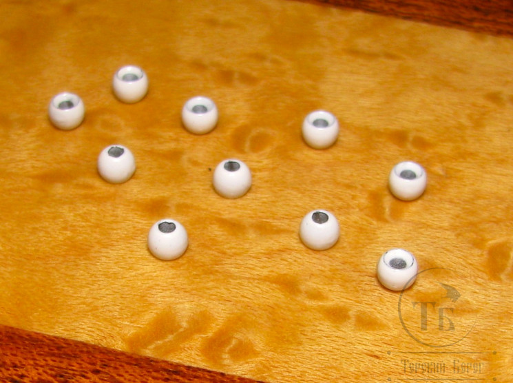 Вольфрамовый шарик с круглым отверстием D 3,8 White (10 шт)