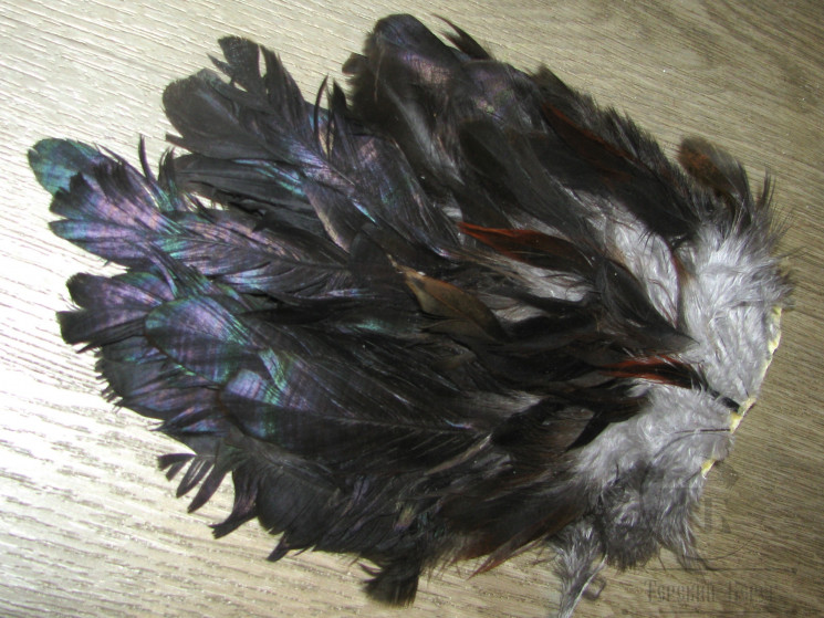 Хвост петуха целый Black Peacock Rainbow Sm. #2