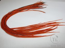 Перо из седла петуха отборное ( 1 шт ) баджер оранжевый  / Badger Orange