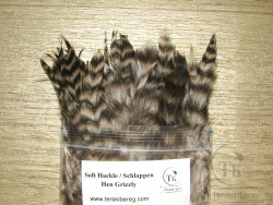 Перо курицы Soft Hackle / Schlappen Hen Grizzly