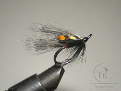 Муха лососевая на двойнике Grizzly Monkey ( 14 ) Red Butt JC Variant GRM DL71 № 10 