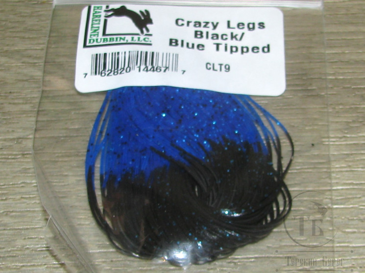 Силиконовые ножки Crazy Legs Black / Blue Tipped Hareline