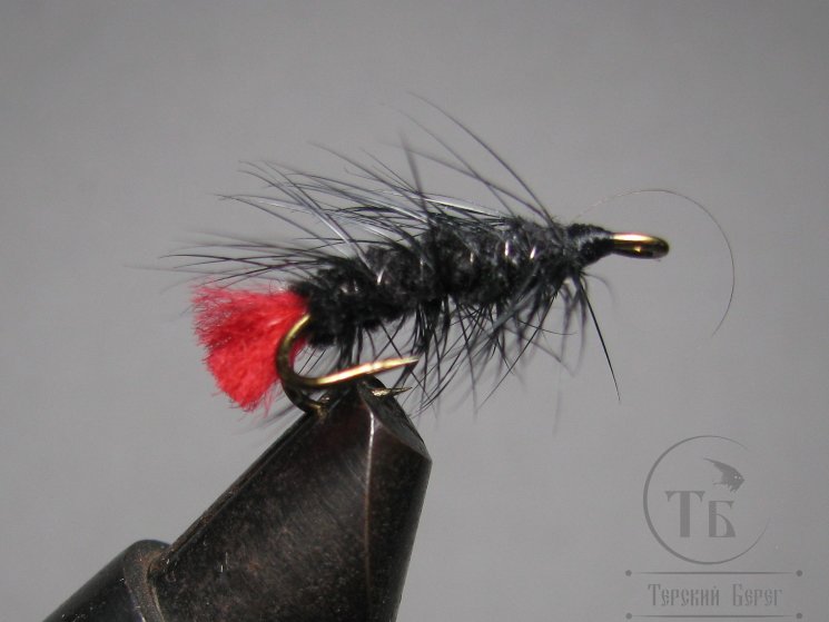 Муха на двойнике (ДВХ № 33) Red Tag Black Palmer двойник Кр. № 8