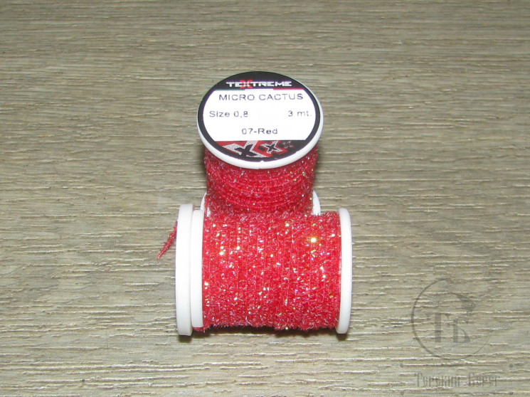  Микро кактусовая синель на катушке Micro Сactus Chenelle SMCA  0,8 Red Textreme